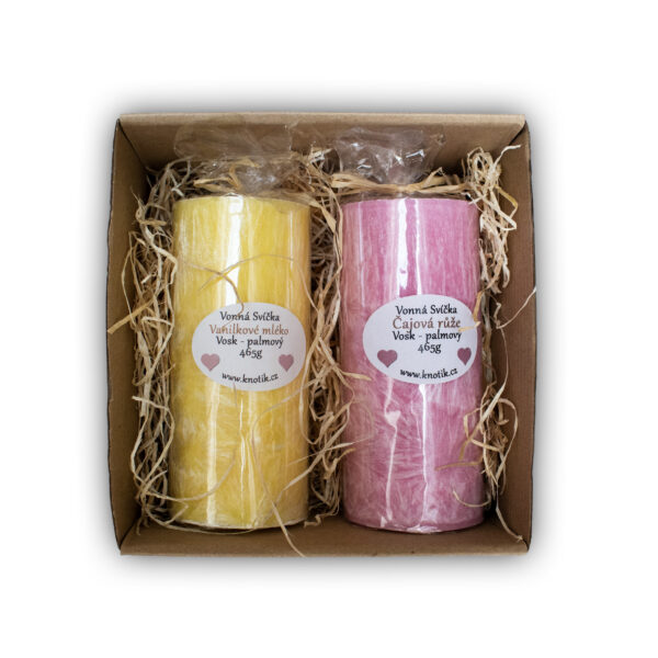 Dárková krabička - palmové svíčky - 2x 465g
